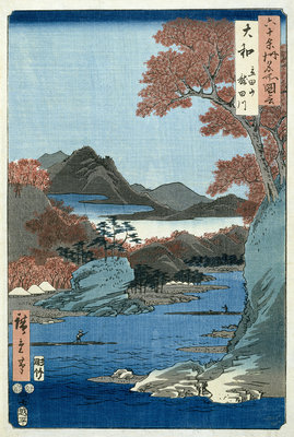 Tatsuta River, Yamato Province by Ando or Utagawa Hiroshige - print