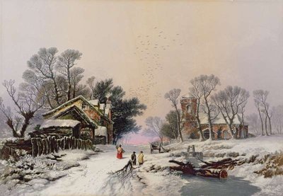 Winter by George Baxter - print