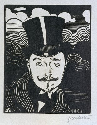 Portrait of Romain Coolus by Felix Edouard Vallotton - print