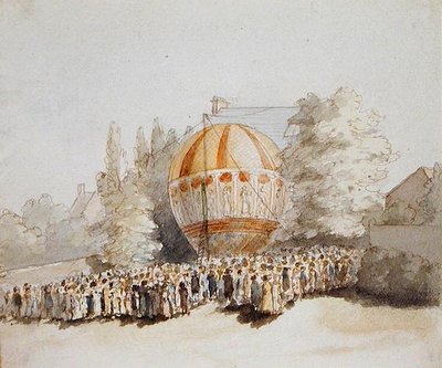 Mrs. Sadler ascending from Pontefract by Thomas Robinson - print