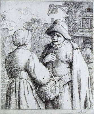 Man and Woman conversing by Adriaen Jansz. van Ostade - print