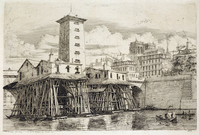 The Pump, Notre Dame, 1852 by Charles Meryon - print