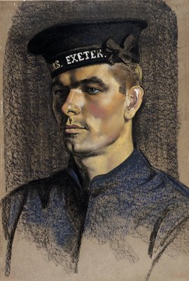 Stoker Gill of HMS Exeter by Eric Henri Kennington - print
