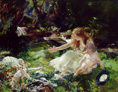 '...and the fairies ran away with their clothes' by Charles Sims - print