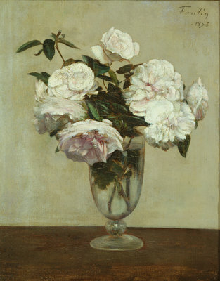 Pink Roses, 1875 by Ignace Henri Jean Fantin-Latour - print