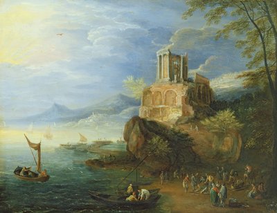 Sea Coast with the Temple of Vesta by Paul Brill or Bril - print