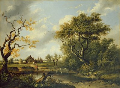 Horse Drinking at a Pond by Patrick Nasmyth - print