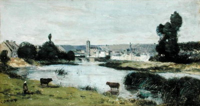 Les Chateaux by Jean Baptiste Camille Corot - print