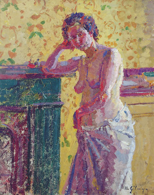 Interior with Nude by Harold Gilman - print