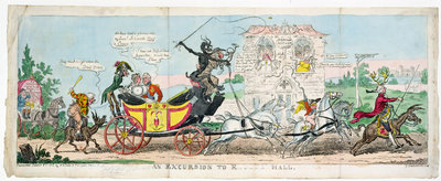 An Excursion into R.... Hall, 1812 by George Cruikshank - print