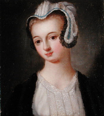 Portrait of Faith Hardwick by English School - print
