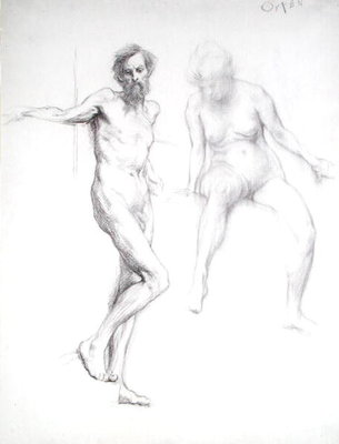 Study of a Man and a Woman by Sir William Orpen - print