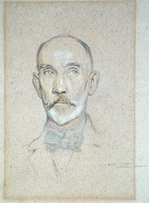 Portrait of A.J. Sanders, 1915 by Sir William Rothenstein - print