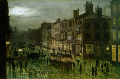 Briggate, Leeds, 1884 by Wilfred Jenkins - print
