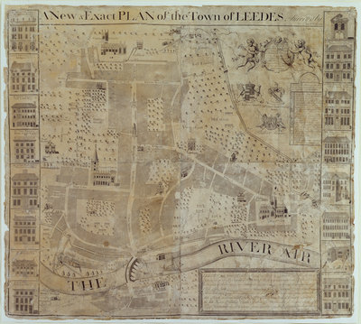 Plan of Leeds, surveyed by John Cossins, c.1730 by English School - print
