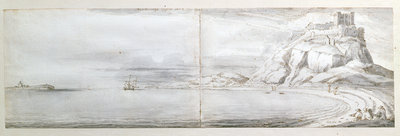 Bamborough Castle, 1701 by Francis Place - print
