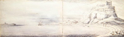 Bamborough Castle, 1701 by Francis Place - print