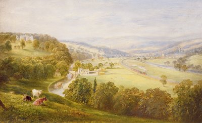 Valley of the Aire, Armley Pastures and Kirkstall, 1853 by George Alexander - print