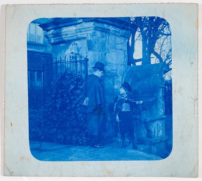 John Atkinson Grimshaw and Elaine Grimshaw at the gates of Knostrop Hall by British Photographer - print