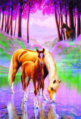 Fine Art Print of Horse &amp; foal by Meiklejohn Graphics
