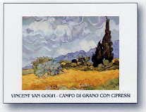 Cornfield with cypresses by Vincent Van Gogh - print