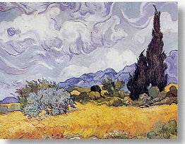 Cornfield with cypresses by Vincent Van Gogh - print