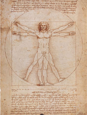 Schema Delle Proporzioni Del Corpo Umano by Leonardo - print