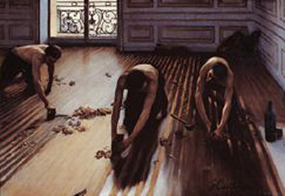 Cheap Operai parquet print by Caillebotte