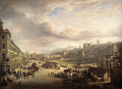 Fine Art Print of Princes Street with the Commencement of the Building of the Royal Institution by Alexander Nasmyth