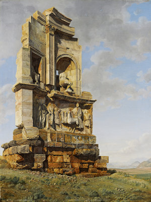 Fine Art Print of The Monument to Philopappos, Athens by Giovanni Battista Lusieri