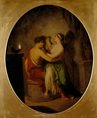 Fine Art Print of The Origin of Painting ('The Maid of Corinth') by David Allan