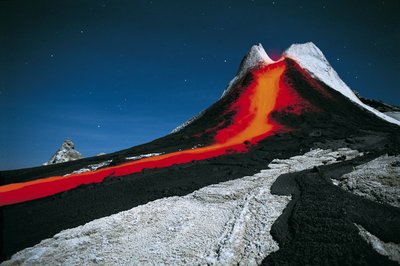 Fine Art Print of Lava by moonlight by Olivier Grunewald