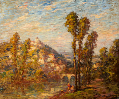 Fine Art Print of Autumn River Landscape by French School