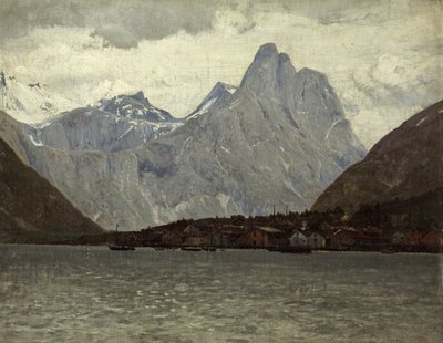 Norwegian Fishing Village by Lauritz Holst - print