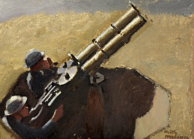 Fine Art Print of Study of RAF Machine Gunmen by Keith Henderson