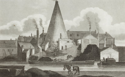 Exterior View of Aston Flint Glassworks, c.1800 by Unknown - print