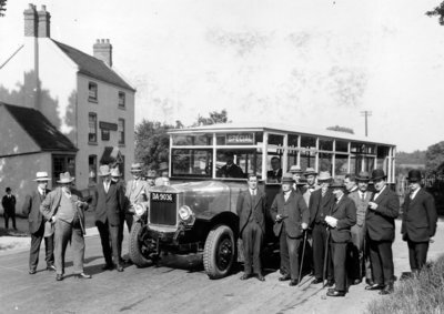 Guy Motor Bus and Group, Shipley, Early 20th century by Unknown - print