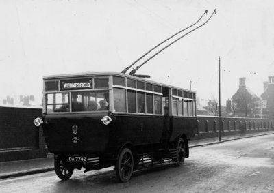 Trolleybus, Wolverhampton Road, Wednesfield, 1923 by Unknown - print