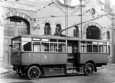 Trolleybus, Cleveland Road Bus Depot, Wolverhampton, June 3 1927 by Unknown - print