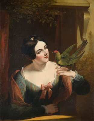 The Pet Bird, Mid 19th century by Daniel Maclise - print