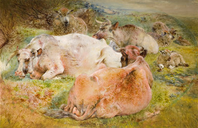 Cattle and Sheep, 1868 by William Huggins - print