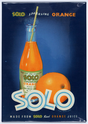 Solo Sparkling Orange Juice advertisement, printed by Walsall Lithographic Company Limited, 1960s by Unknown - print