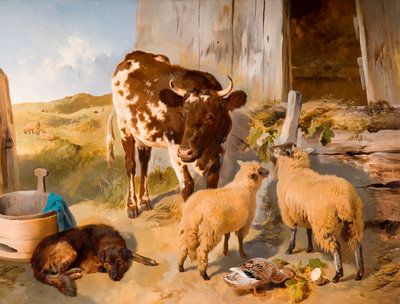 A Corner of the Farmyard, 1856 by George W Horlor - print
