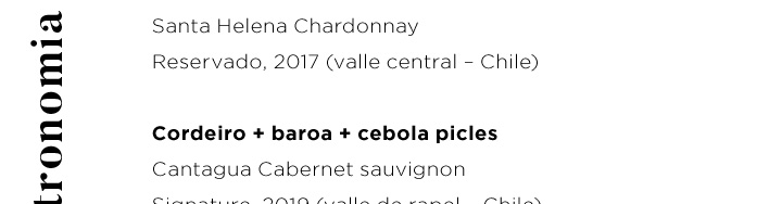 Cordeiro + baroa + cebola picles - Cantagua Cabernet sauvignon Signature, 2019 (valle de rapel – Chile)