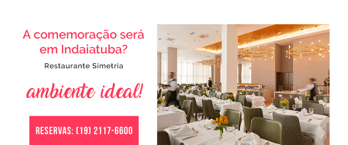 A comemoração sera em Inadaiatuba? Restaurante Simetria ambiente ideal! Reservas: (19) 2117-6600