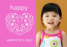 Stencil Pink Heart Valentine's Card