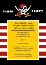 Black Red and Yellow Pirate Skull Party Invitation