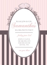 Chocolate and Pink Vintage Mirror Bachelorette Party Invitation