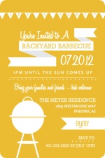 Orange and White Modern BBQ Party Invitation