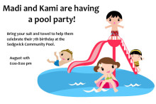 Madi and Kami pool party